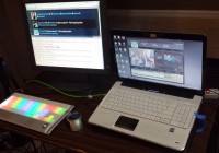 Chat/Twitter monitor and streaming laptop